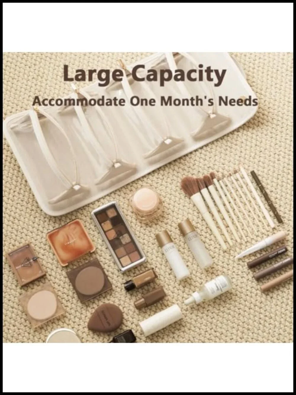 Large Travel Makeup Bag Detachable 4-in-1 Leather Cosmetic Organizer Waterproof